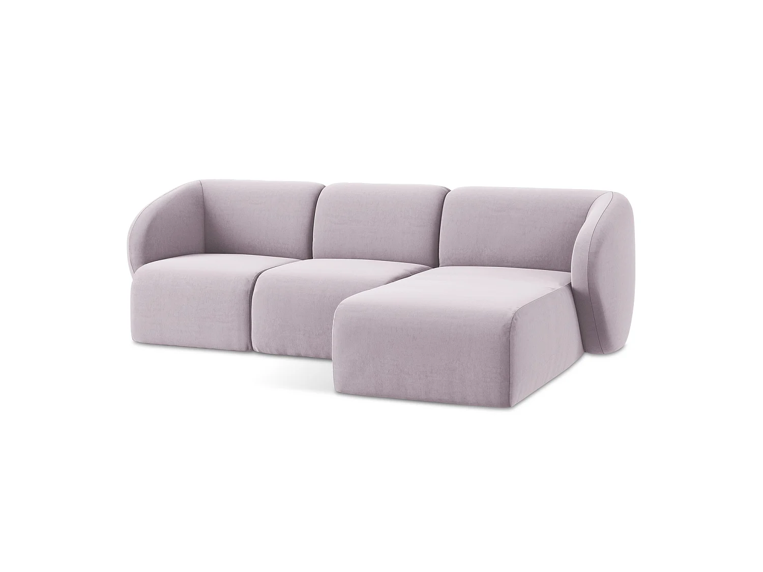 3-Sitzer Modulares Ecksofa - Ecke Rechts - Samt - Lavendel - CERVO