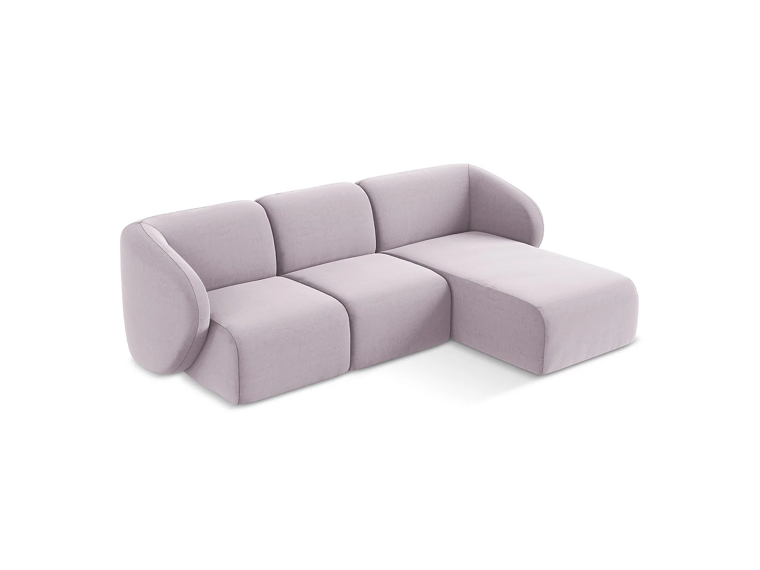 3-Sitzer Modulares Ecksofa - Ecke Rechts - Samt - Lavendel - CERVO