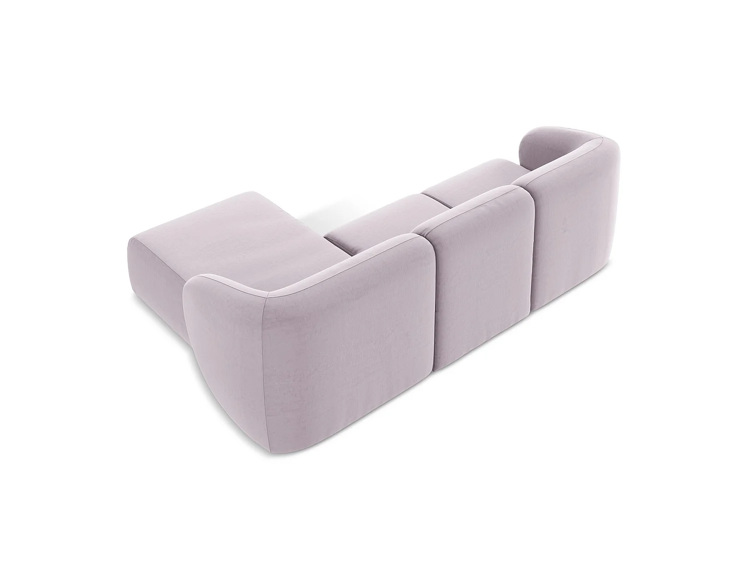 3-Sitzer Modulares Ecksofa - Ecke Rechts - Samt - Lavendel - CERVO