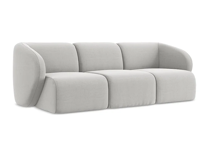 Modulares 3-Sitzer Sofa - - Samt - Silber - LANI