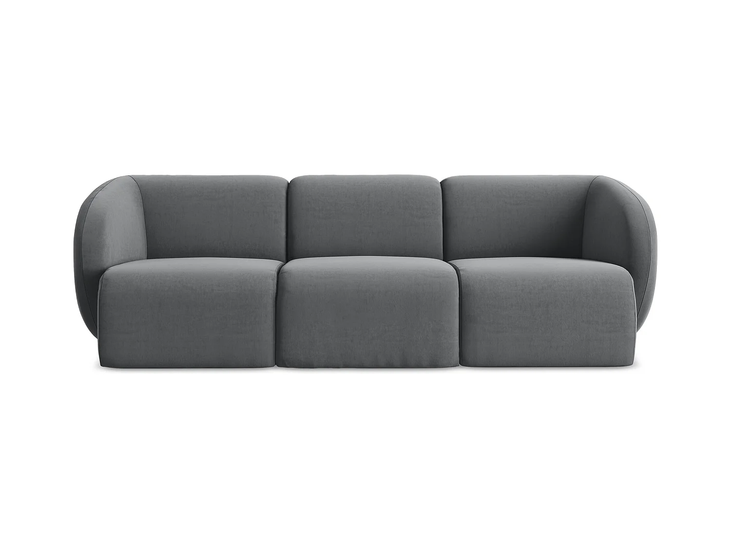 Modulares 3-Sitzer Sofa - - Samt - Stahl - LANI