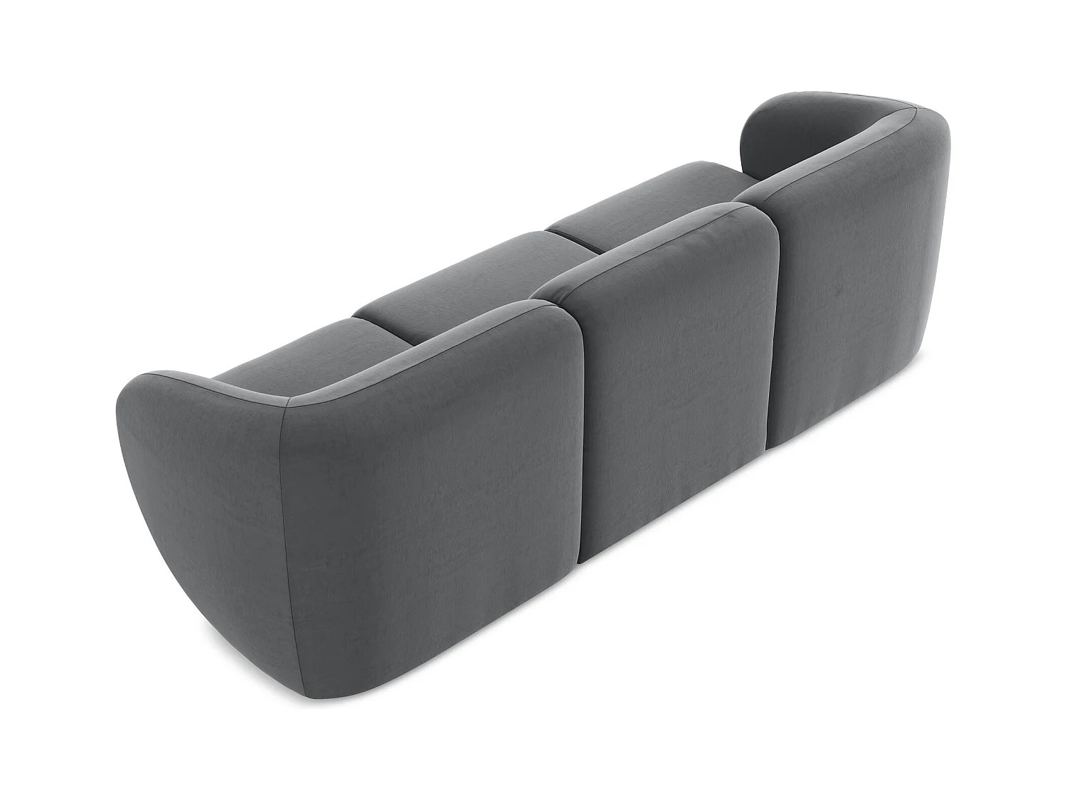 Modulares 3-Sitzer Sofa - - Samt - Stahl - LANI