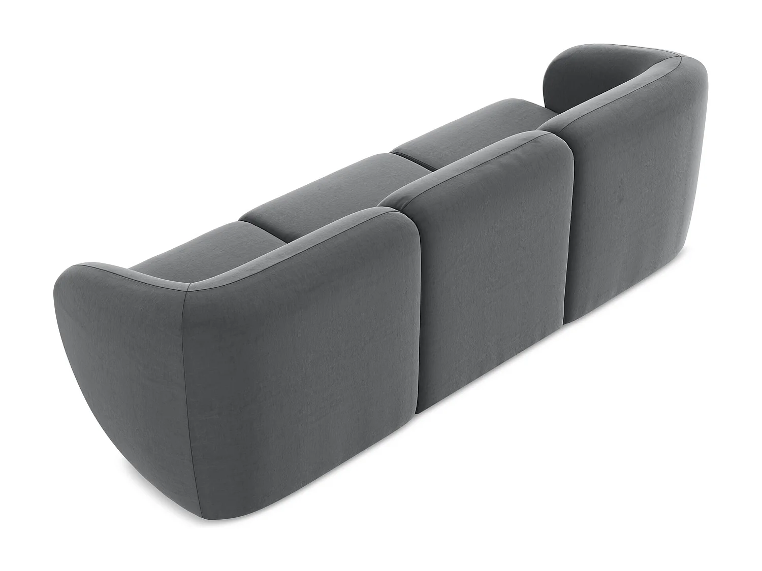 Driezits modulaire bank van staal velours - LANI