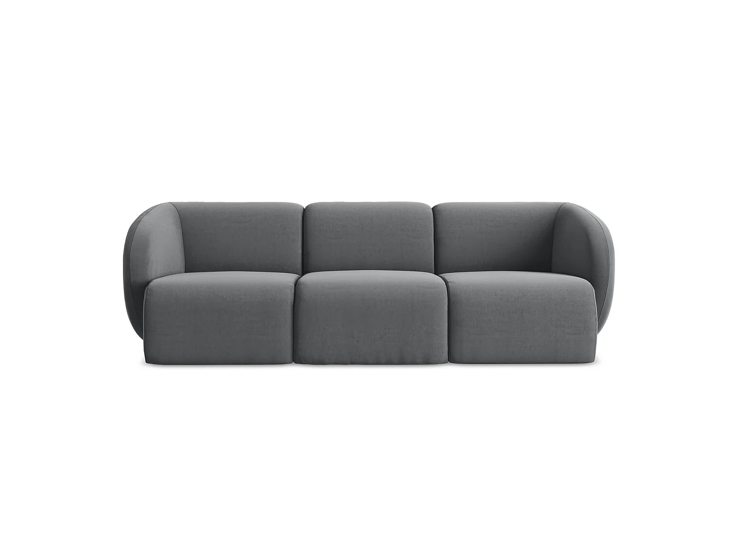 Modulares 3-Sitzer Sofa - - Samt - Stahl - CERVO