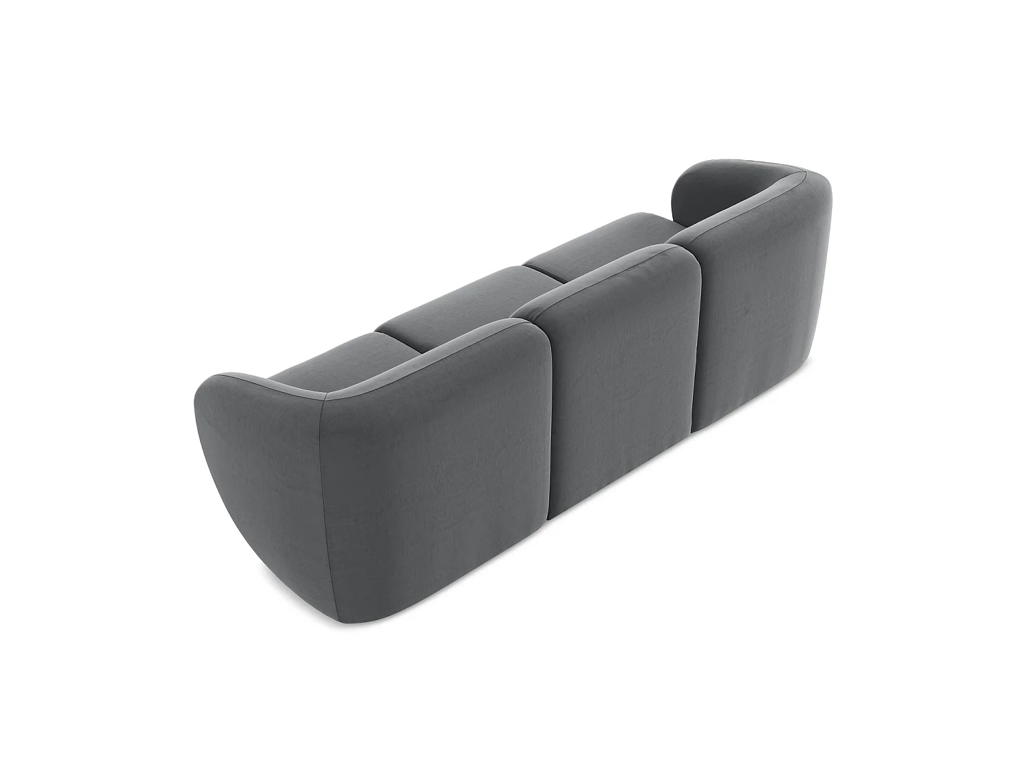 Modulares 3-Sitzer Sofa - - Samt - Stahl - CERVO