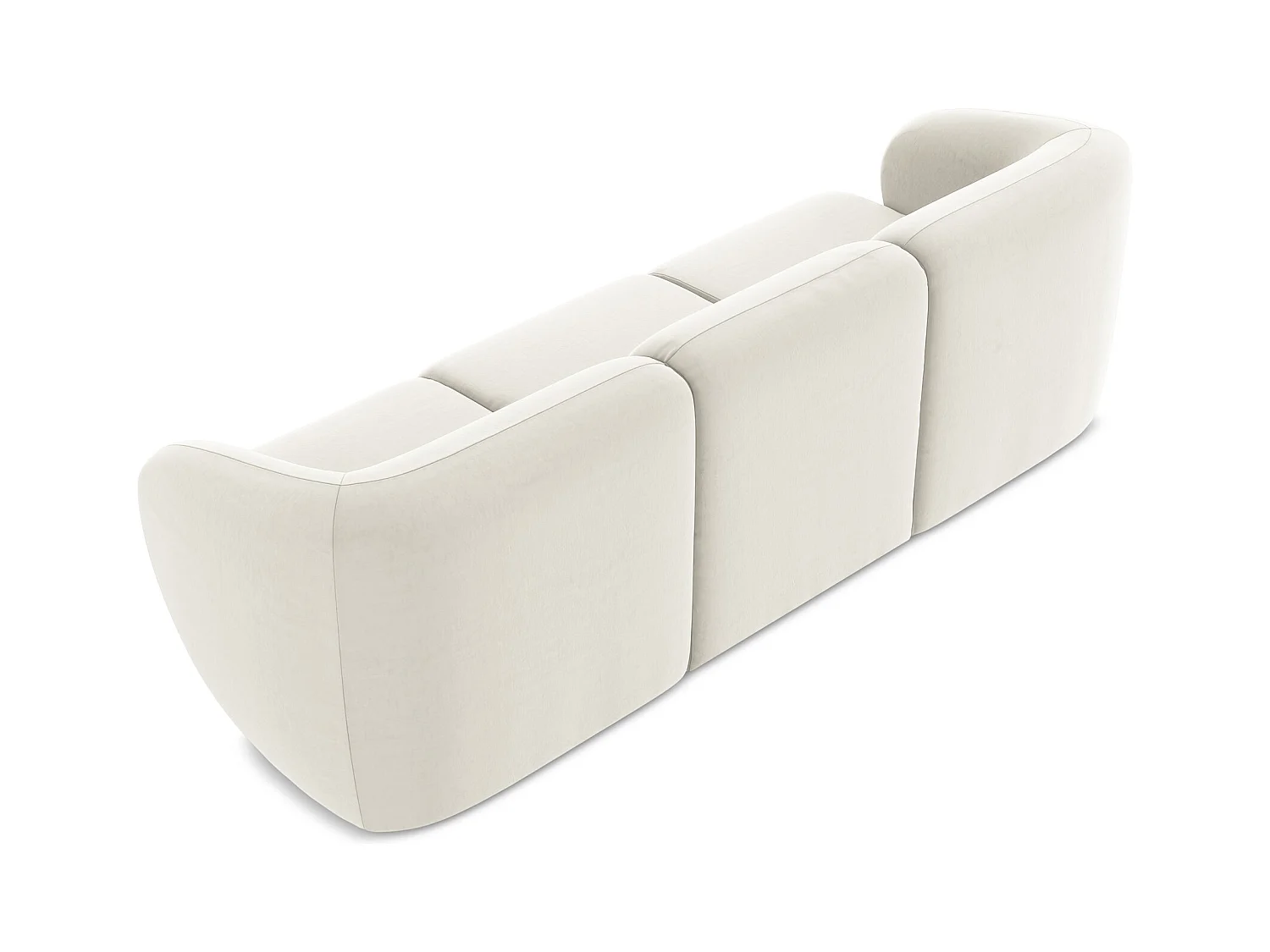 Modulares 3-Sitzer Sofa - - Samt - Hell beige - LANI