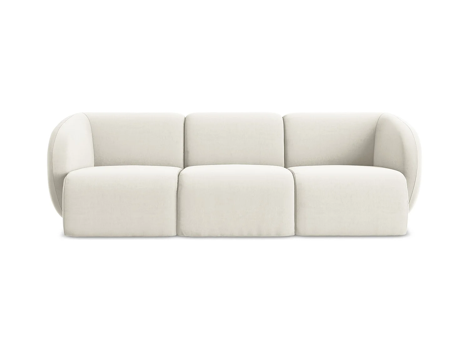 Canapé modulable 3 places en velours - beige clair - LANI