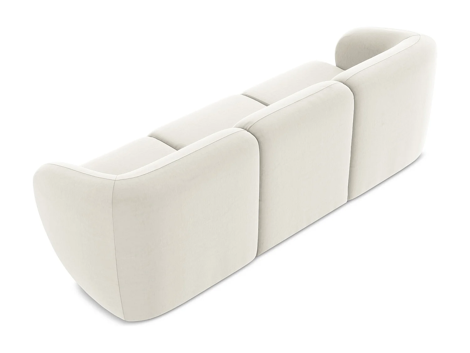 Canapé modulable 3 places en velours - beige clair - LANI