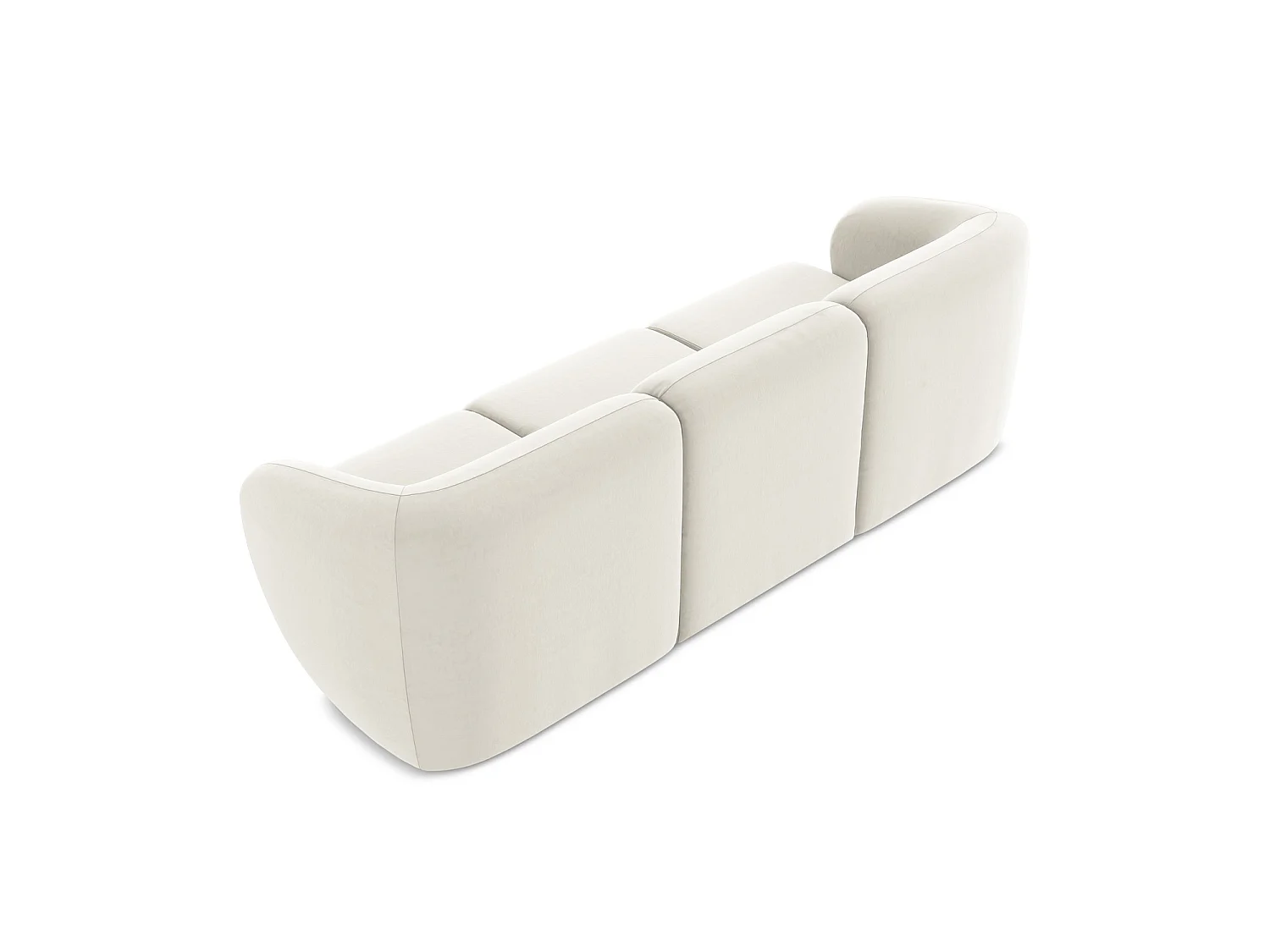 Modulares 3-Sitzer Sofa - - Samt - Hell beige - CERVO