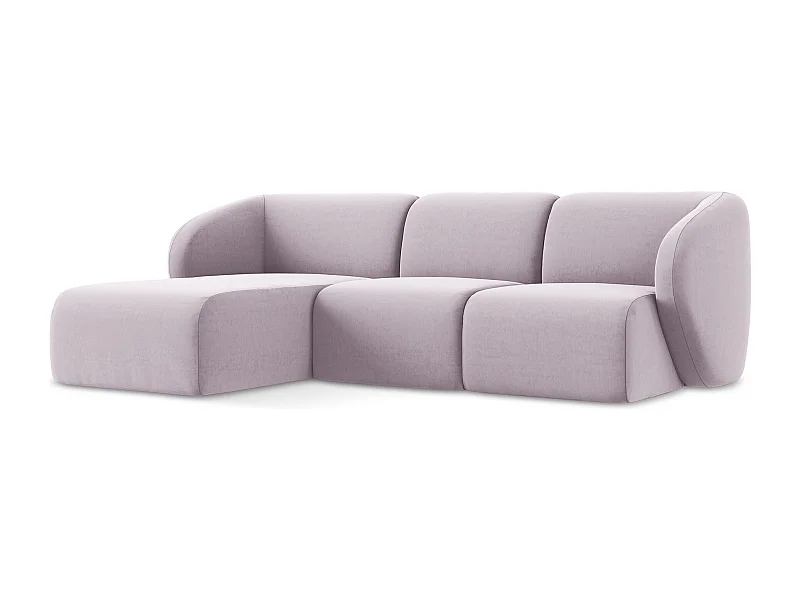 3-Sitzer Modulares Ecksofa - Ecke Links - Samt - Lavendel - LANI