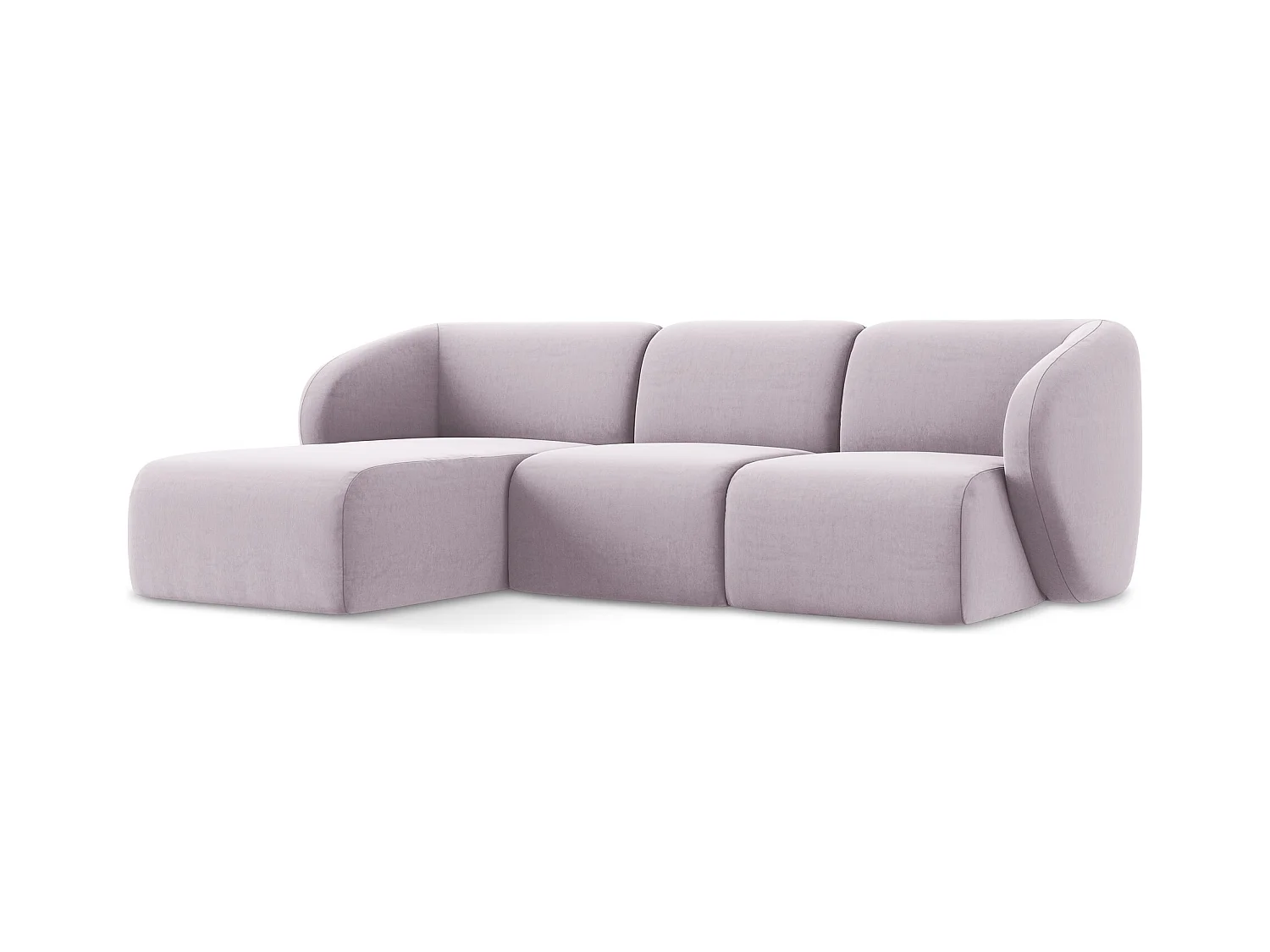 3-Sitzer Modulares Ecksofa - Ecke Links - Samt - Lavendel - LANI