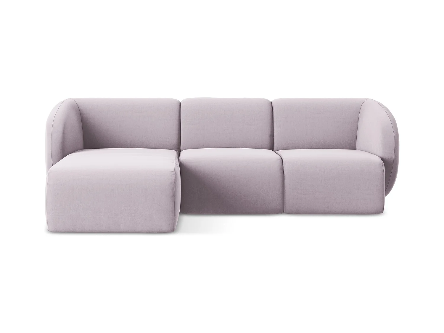 3-Sitzer Modulares Ecksofa - Ecke Links - Samt - Lavendel - LANI