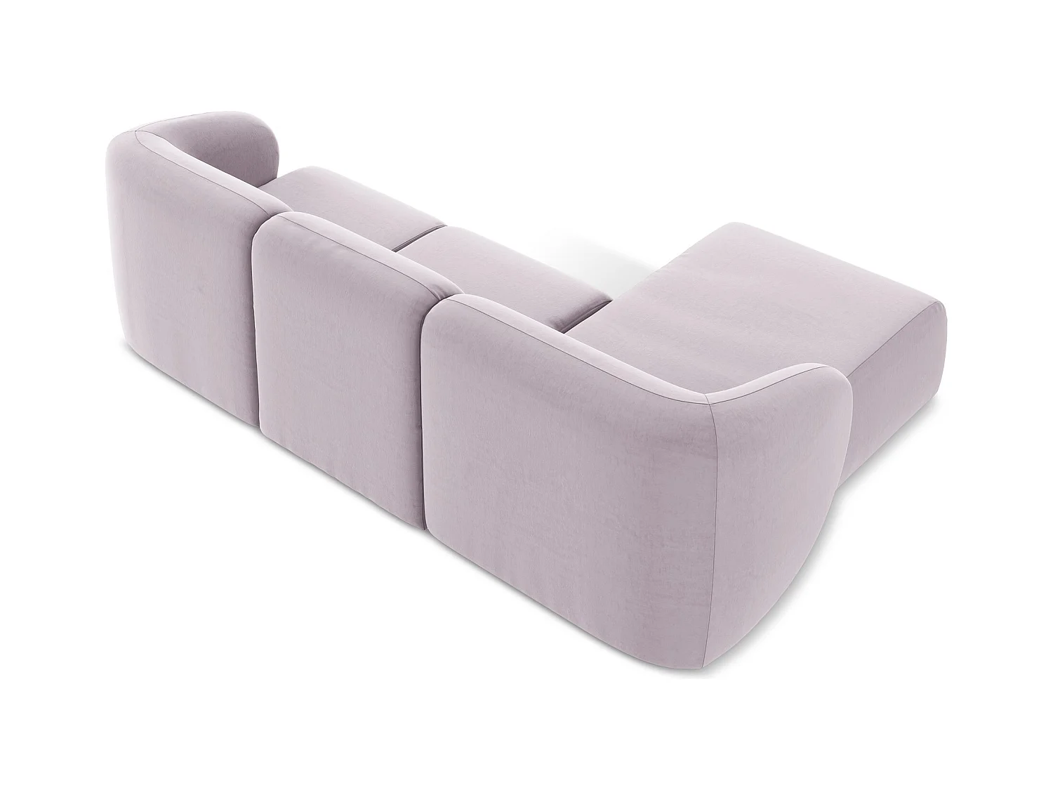 3-Sitzer Modulares Ecksofa - Ecke Links - Samt - Lavendel - LANI