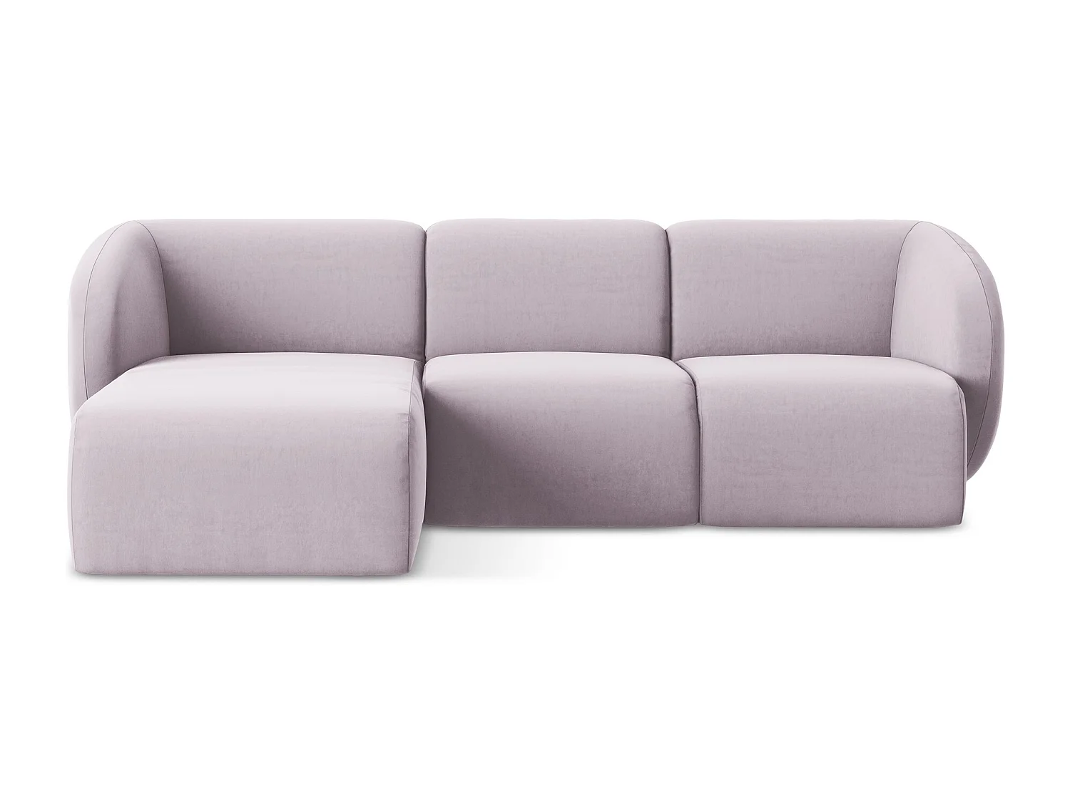 Modulaire hoekbank links van lavendel velours - LANI