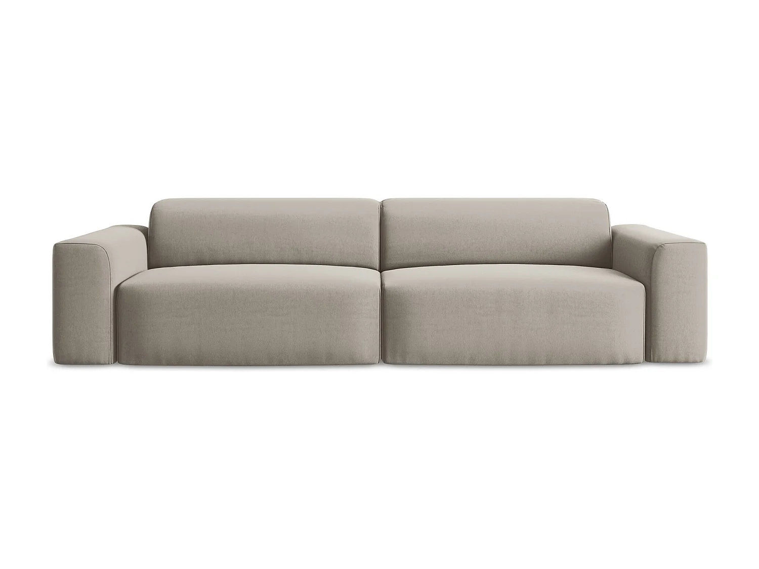 Canapé modulable 4 places en velours - taupe - KELI