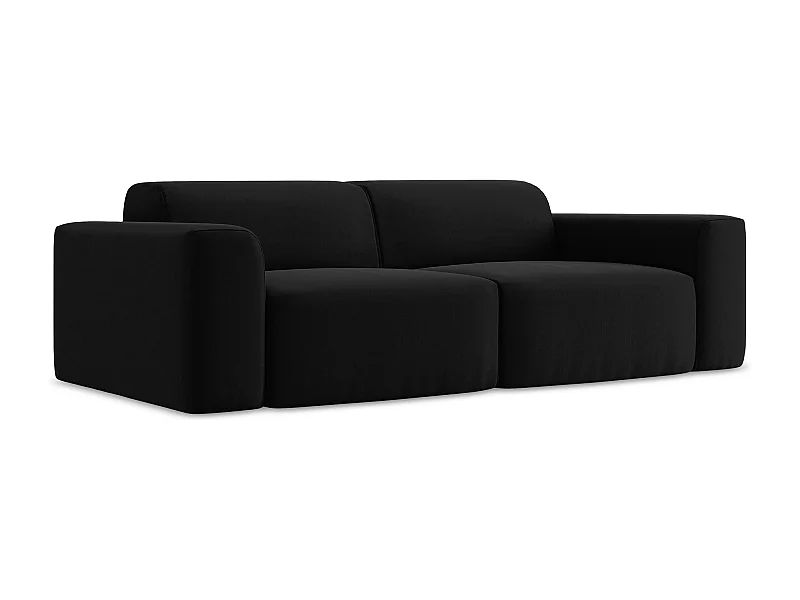 Canapé modulable 3 places en velours - noir - KELI