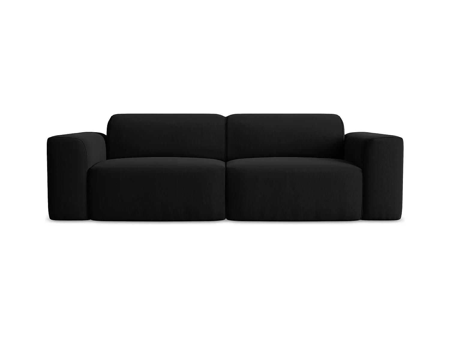 Modulares 3-Sitzer Sofa - - Samt - Schwarz - KELI