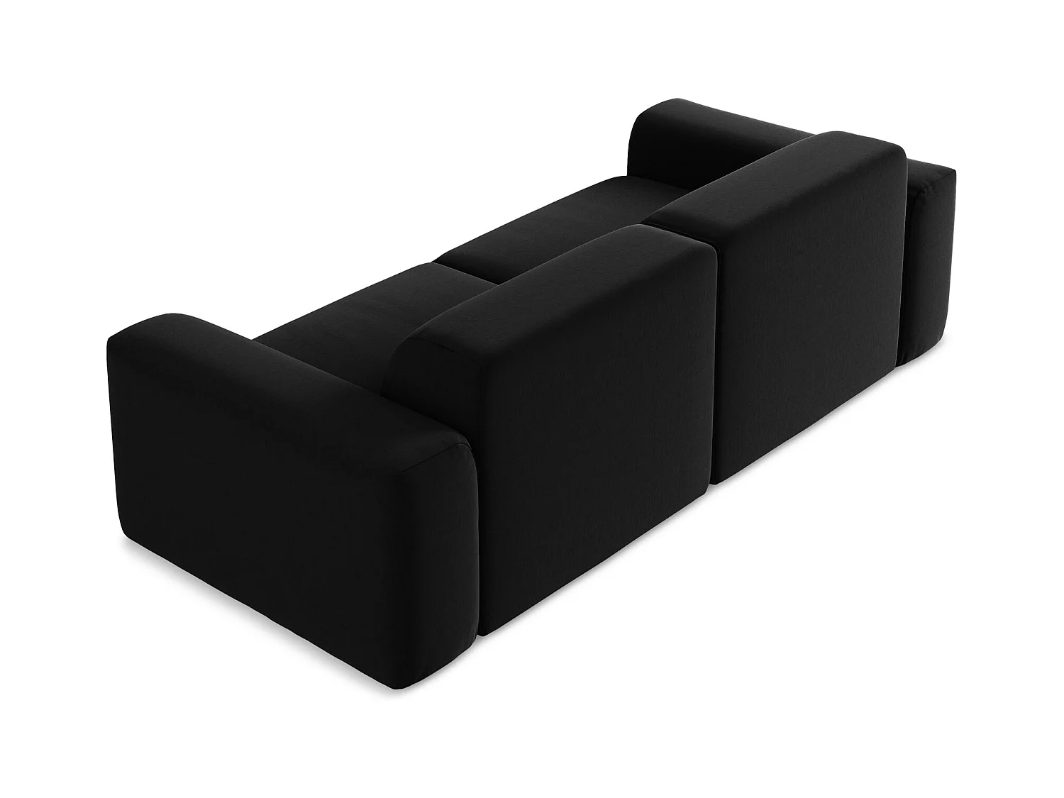 Modulares 3-Sitzer Sofa - - Samt - Schwarz - KELI