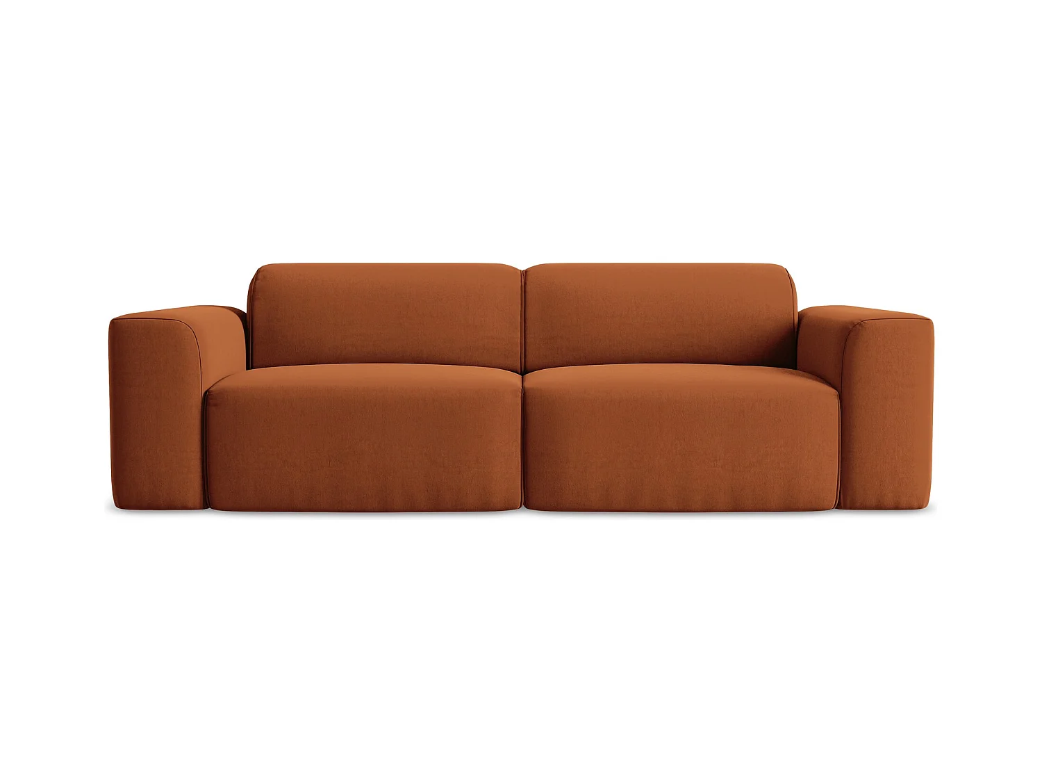 Modułowa sofa 2-osobowa - z tkaniny welwetowej - terakota - KELI