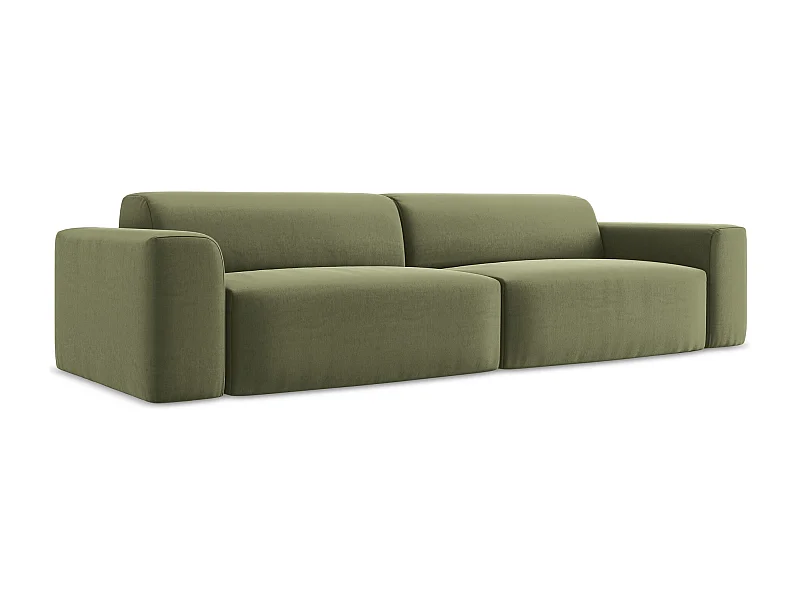 Modulares 4-Sitzer Sofa - - Samt - Olive - KELI