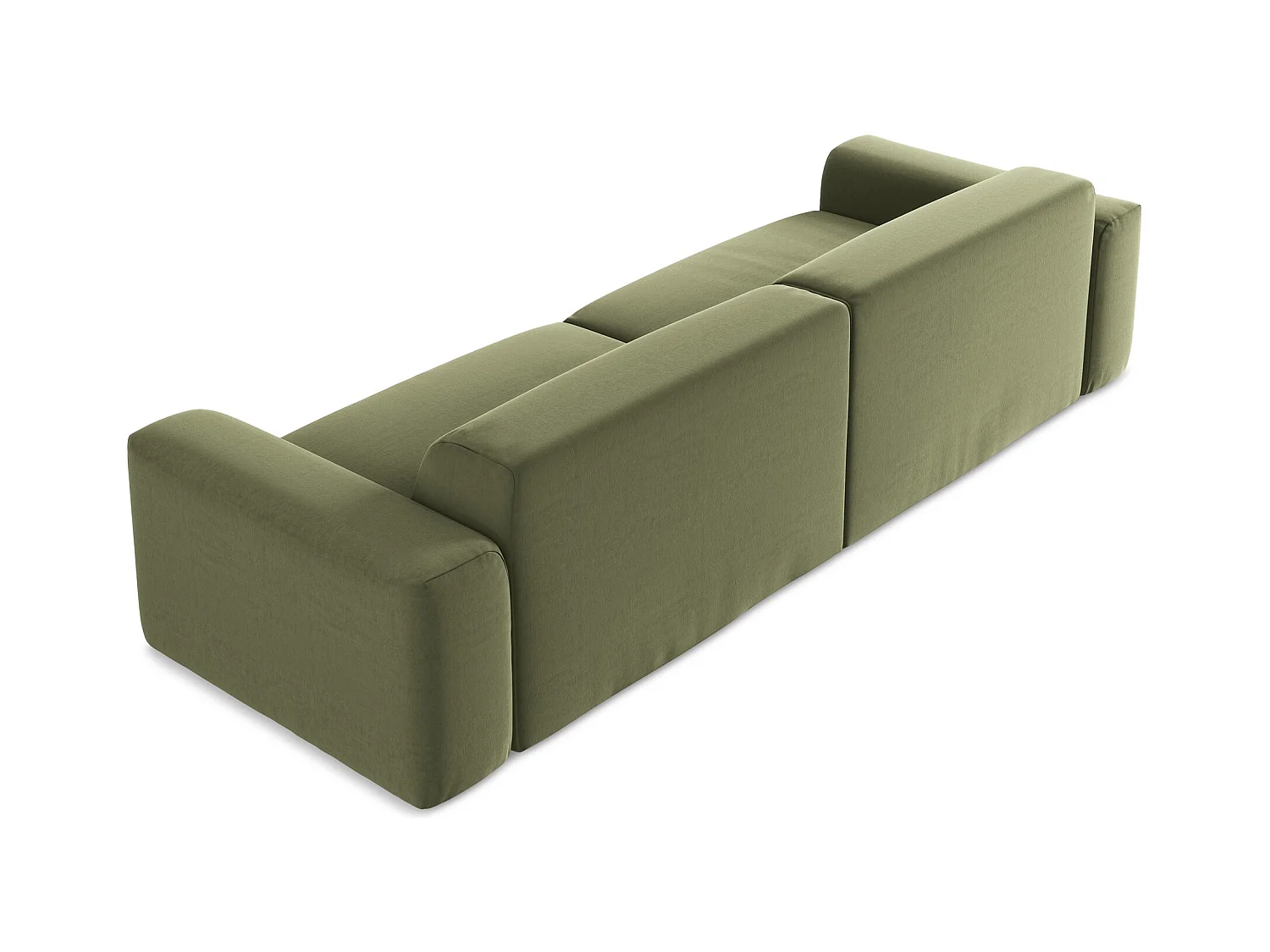 Canapé modulable 4 places en velours - olive - KELI