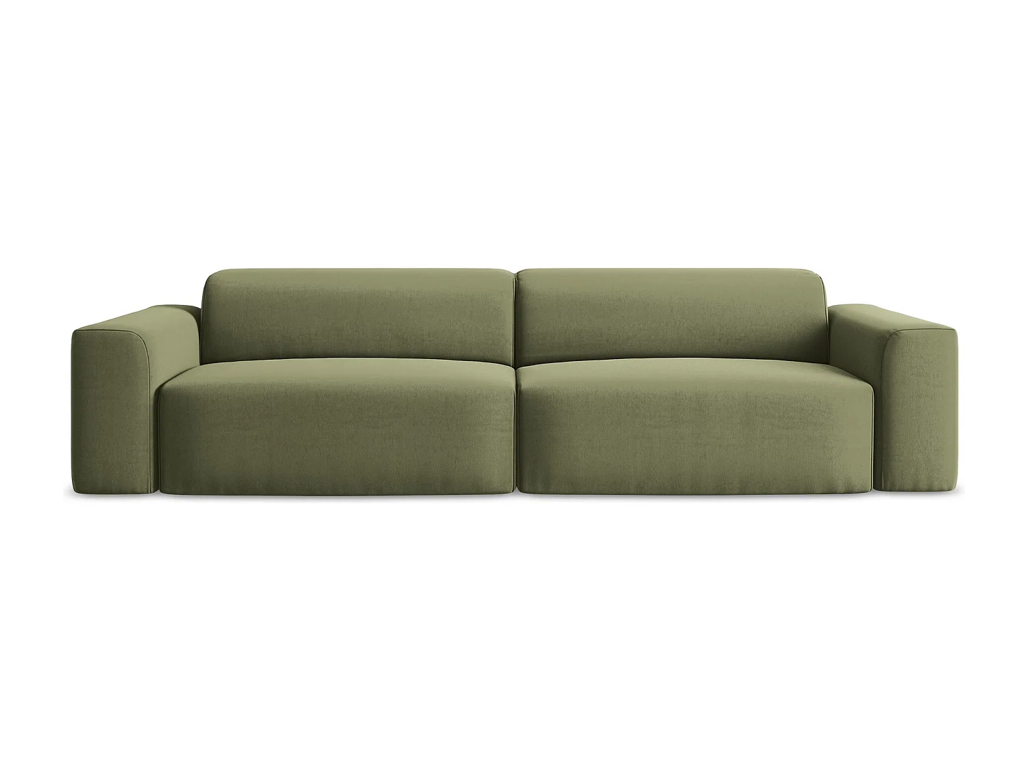Canapé modulable 4 places en velours - olive - KELI
