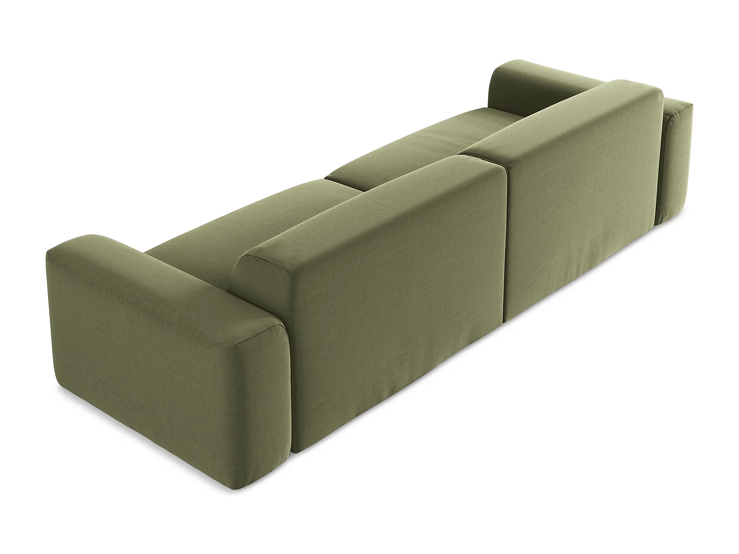 Canapé modulable 4 places en velours - olive - KELI