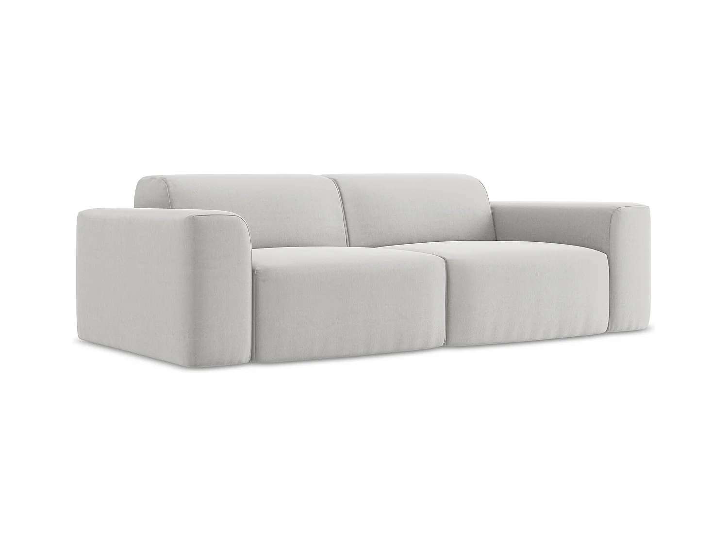 Modulares 3-Sitzer Sofa - - Samt - Silber - KELI