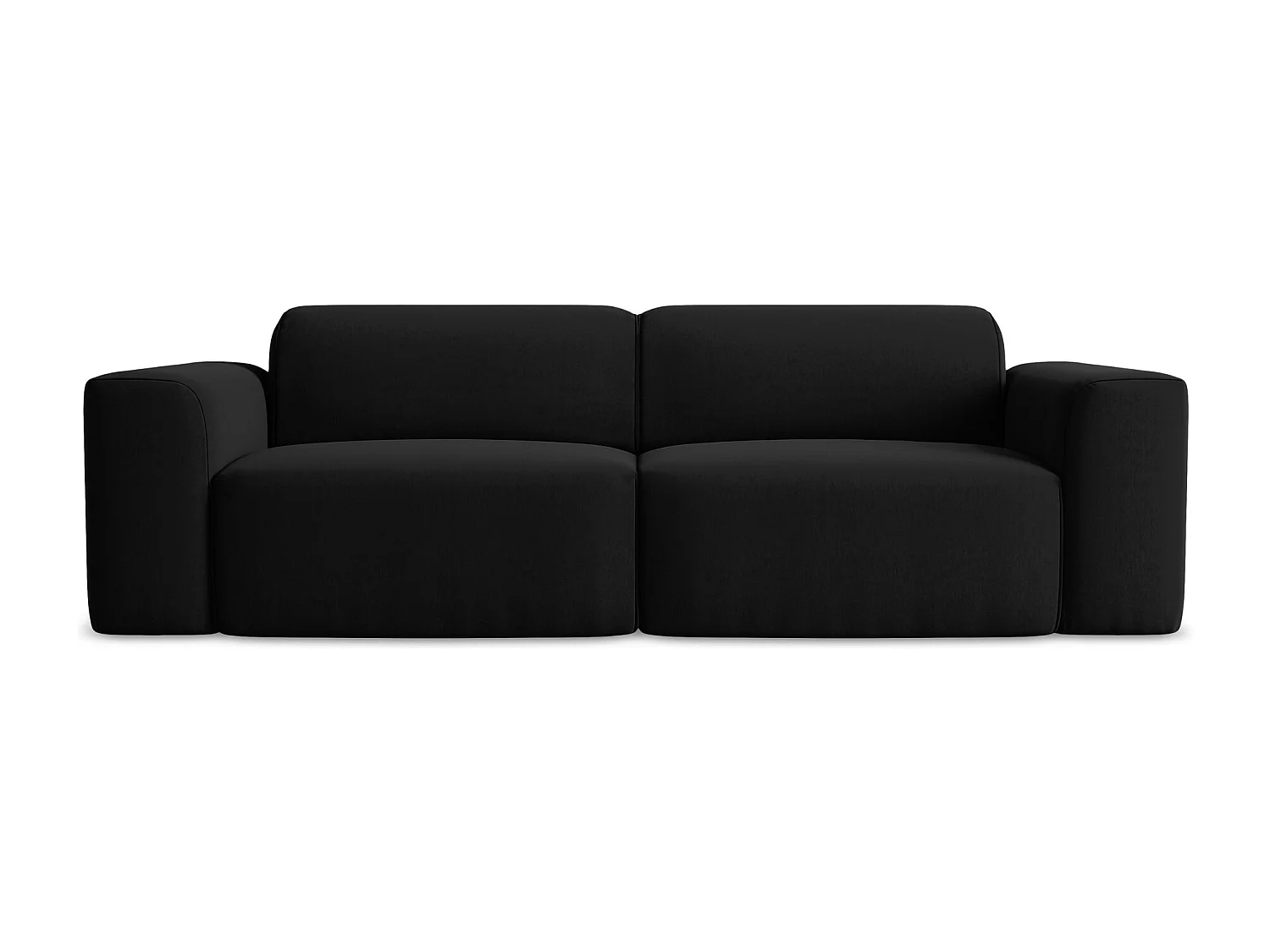 Modułowa sofa 2-osobowa - z tkaniny welwetowej - czarny - KELI