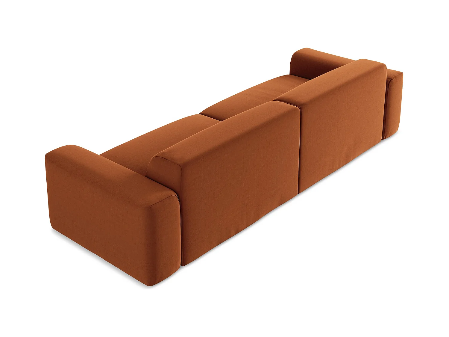 Modulares 4-Sitzer Sofa - - Samt - Terrakotta - KELI