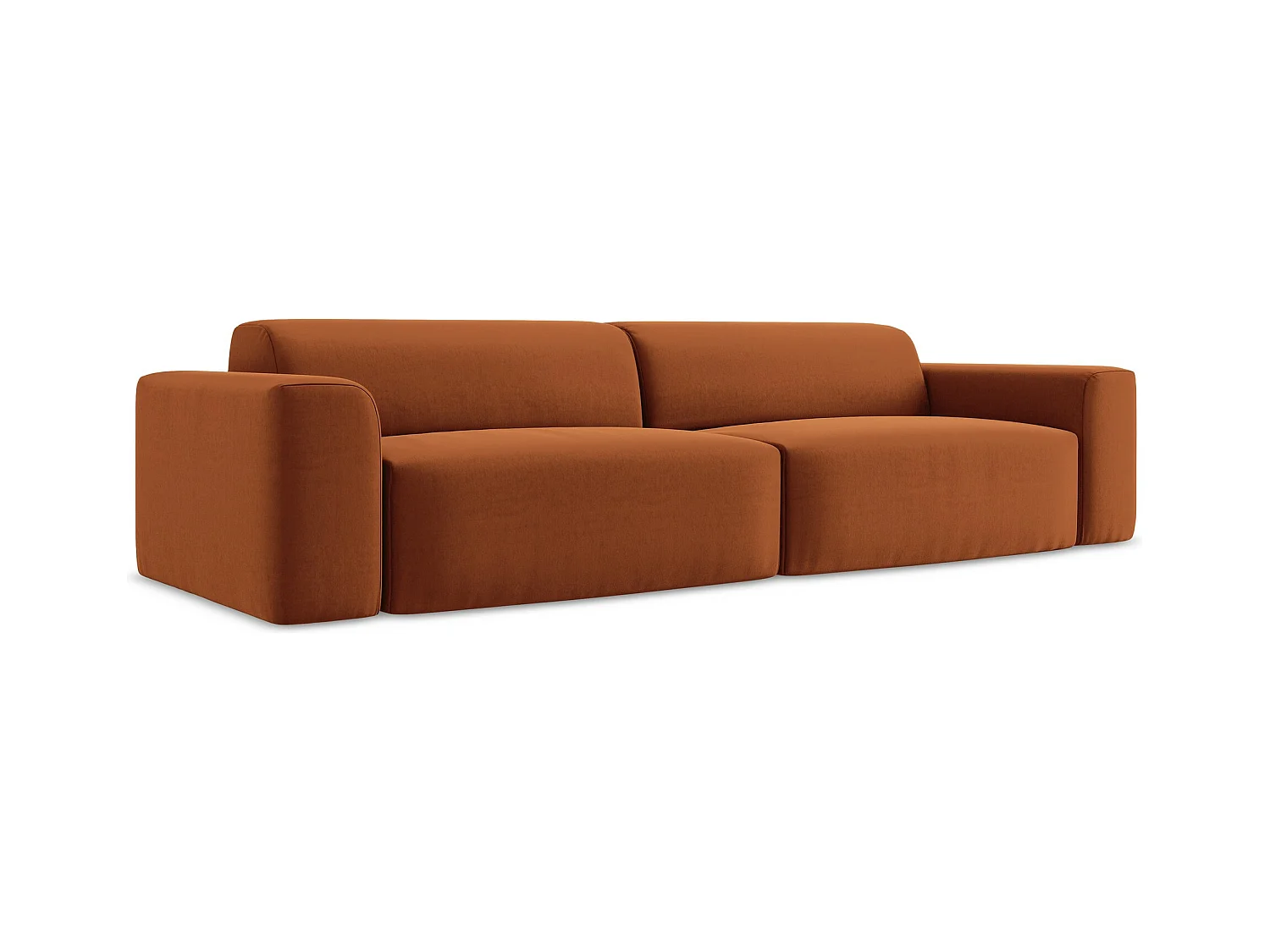 Modulares 4-Sitzer Sofa - - Samt - Terrakotta - KELI