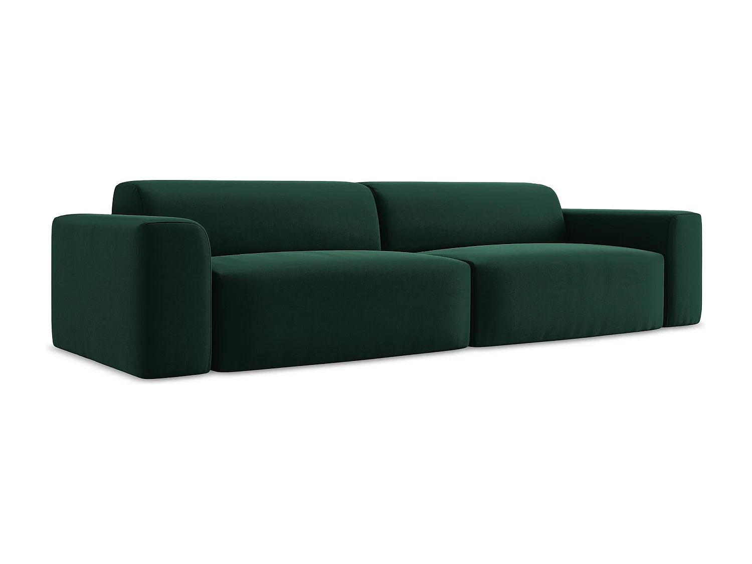 Modulares 4-Sitzer Sofa - - Samt - Flaschengrün - KELI
