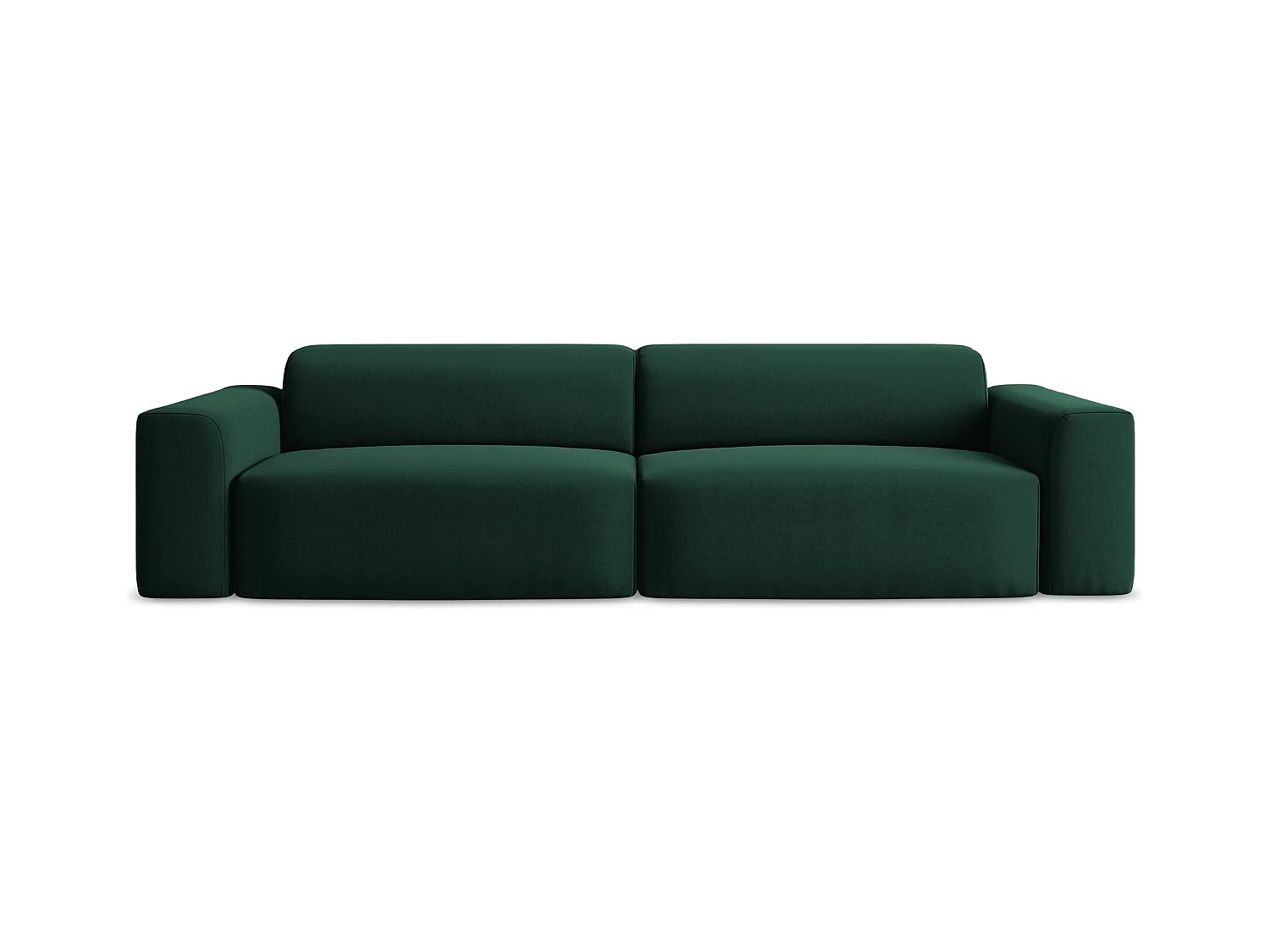 Modulares 4-Sitzer Sofa - - Samt - Flaschengrün - KELI
