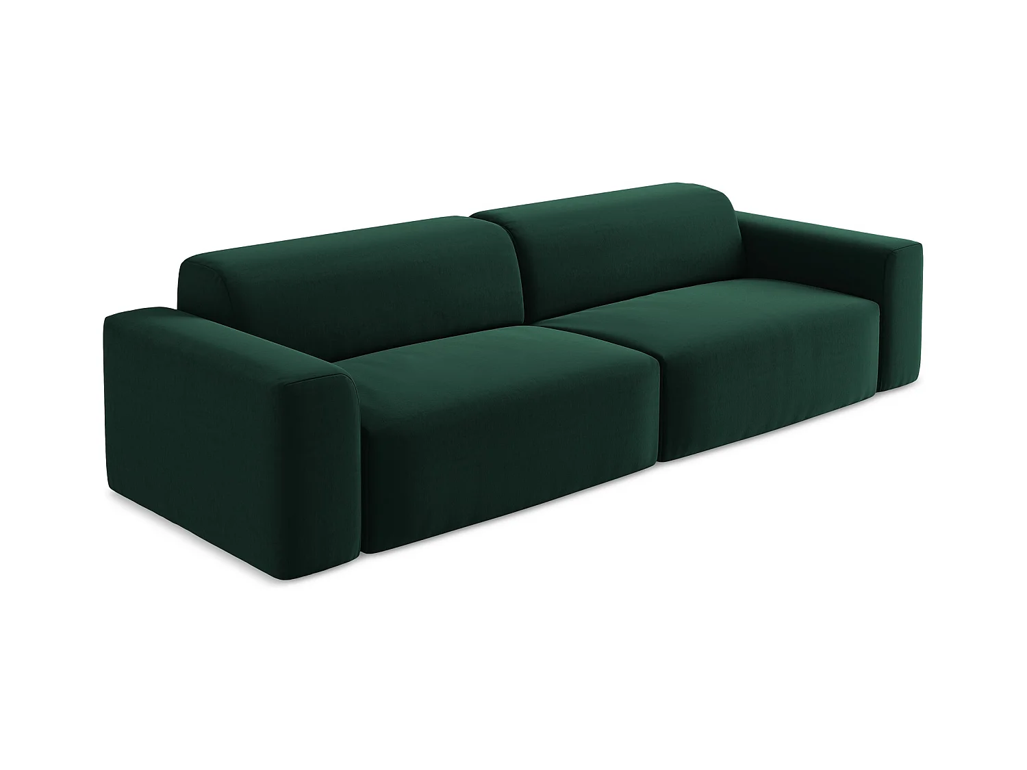 Modulares 4-Sitzer Sofa - - Samt - Flaschengrün - KELI