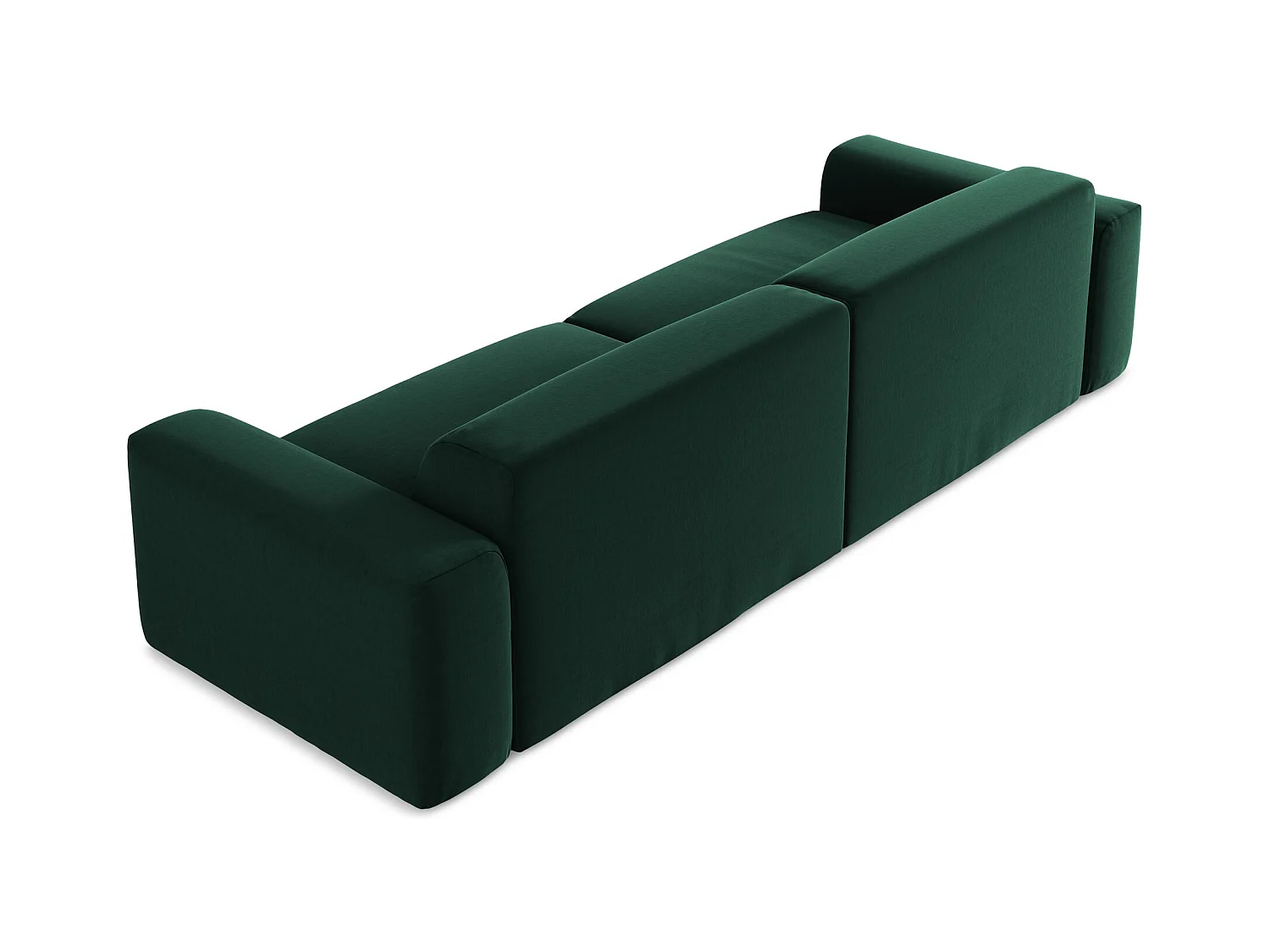 Modulares 4-Sitzer Sofa - - Samt - Flaschengrün - KELI