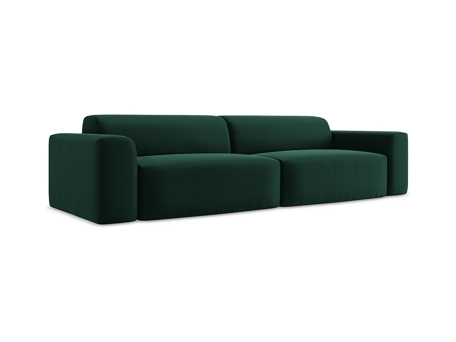 Modulares 4-Sitzer Sofa - - Samt - Flaschengrün - KELI