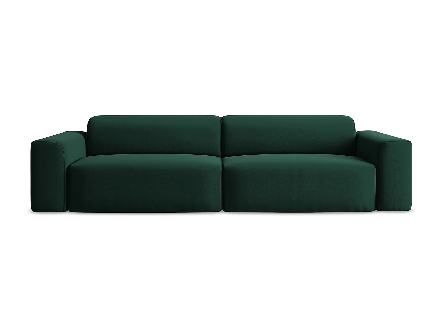 Canapé modulable 4 places en velours - bouteille verte - KELI