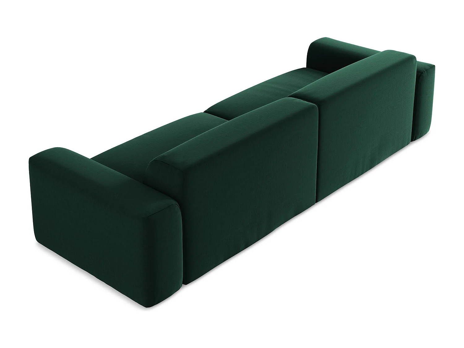 Canapé modulable 4 places en velours - bouteille verte - KELI