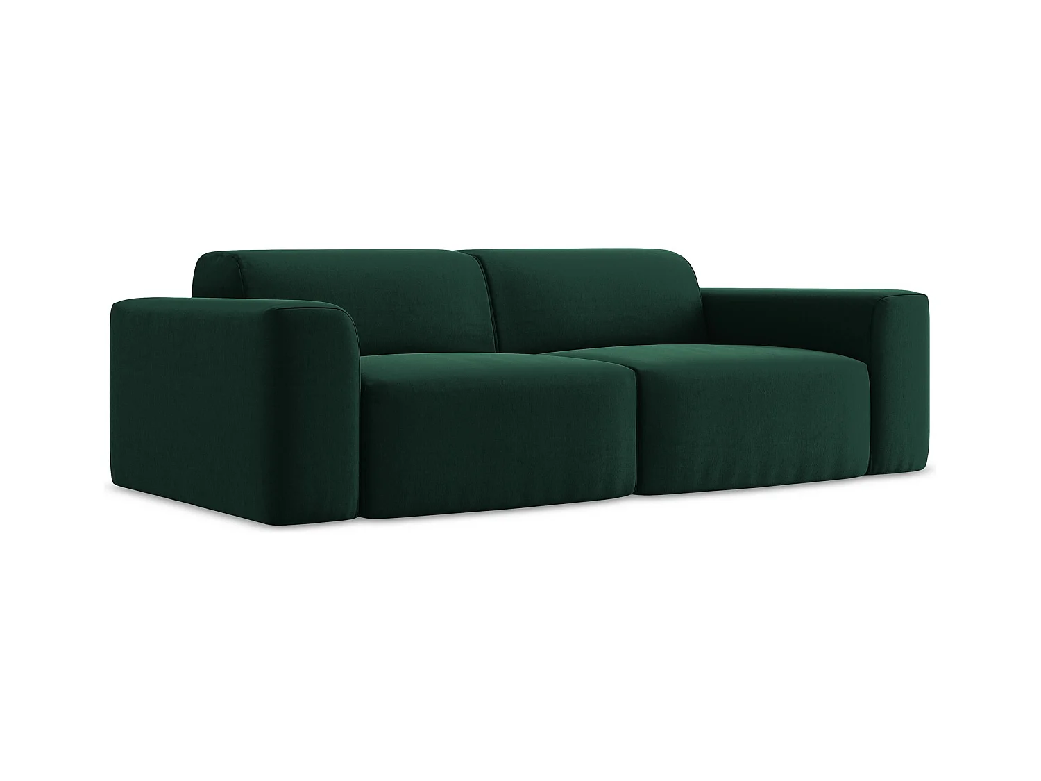 Modulares 3-Sitzer Sofa - - Samt - Flaschengrün - KELI