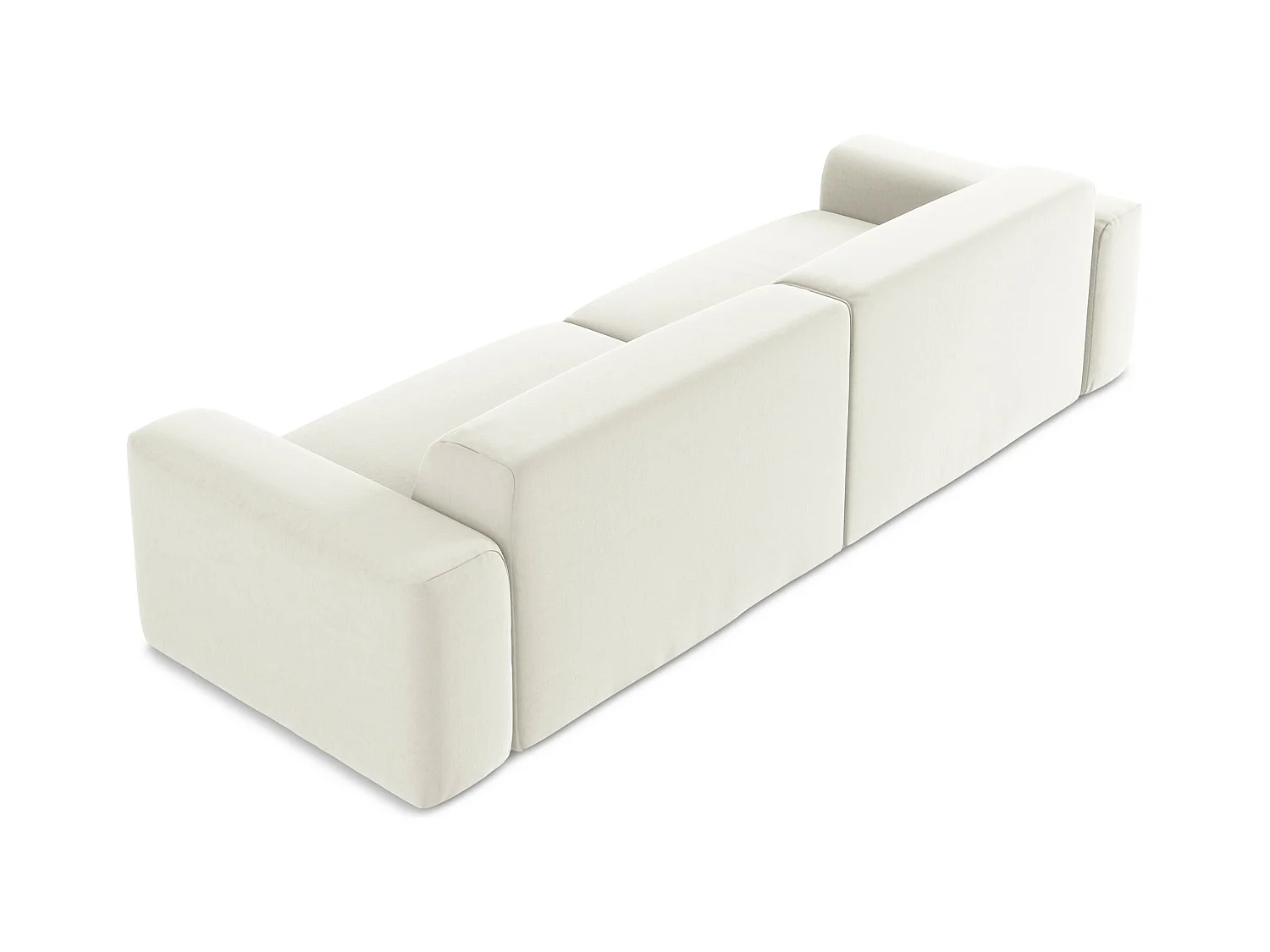 Canapé modulable 4 places en velours - beige clair - KELI