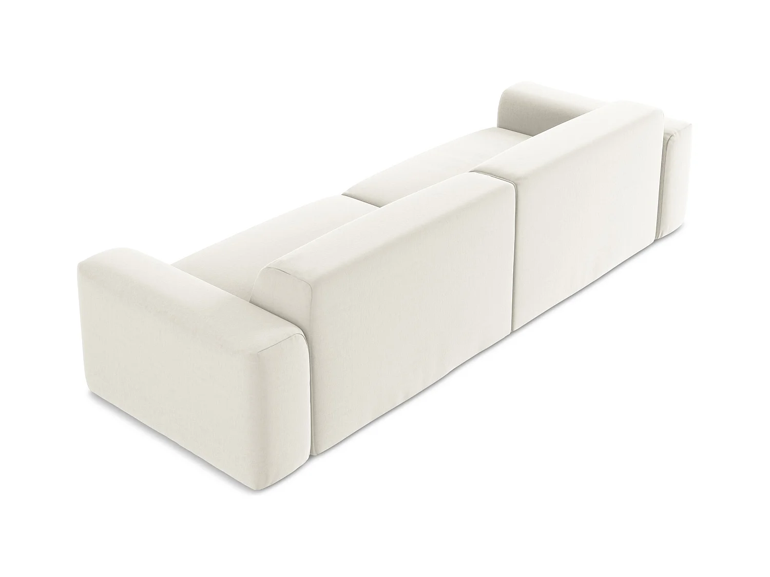 Canapé modulable 4 places en velours - beige clair - KELI