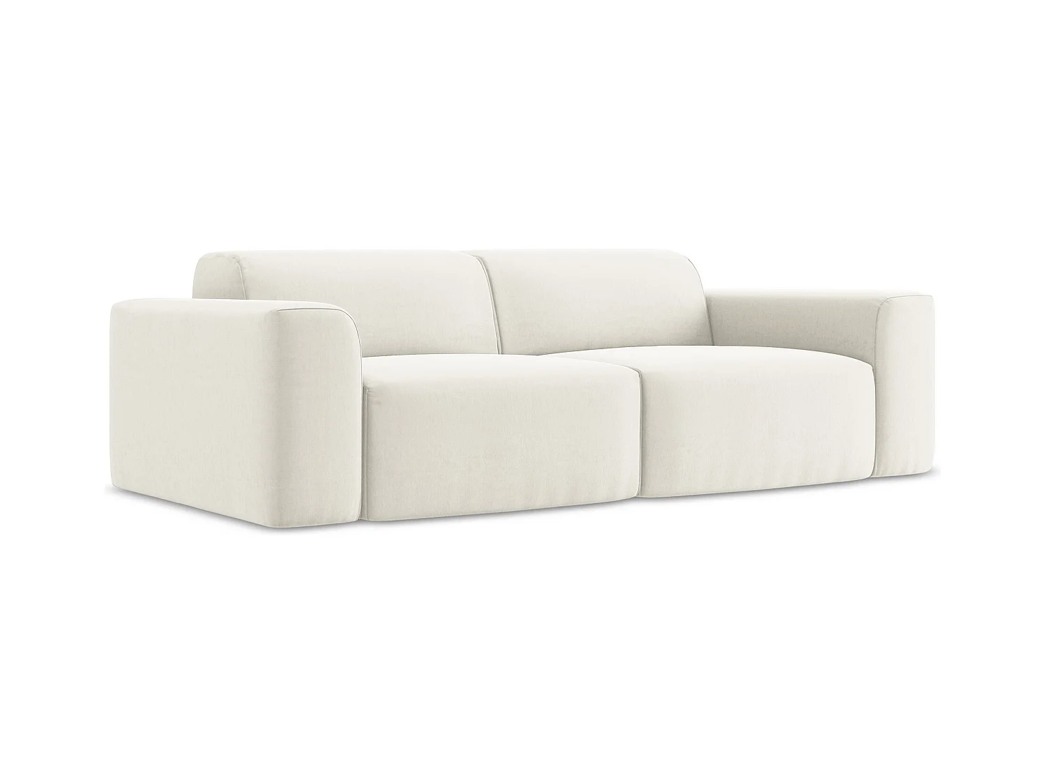 Modulares 3-Sitzer Sofa - - Samt - Hell beige - KELI