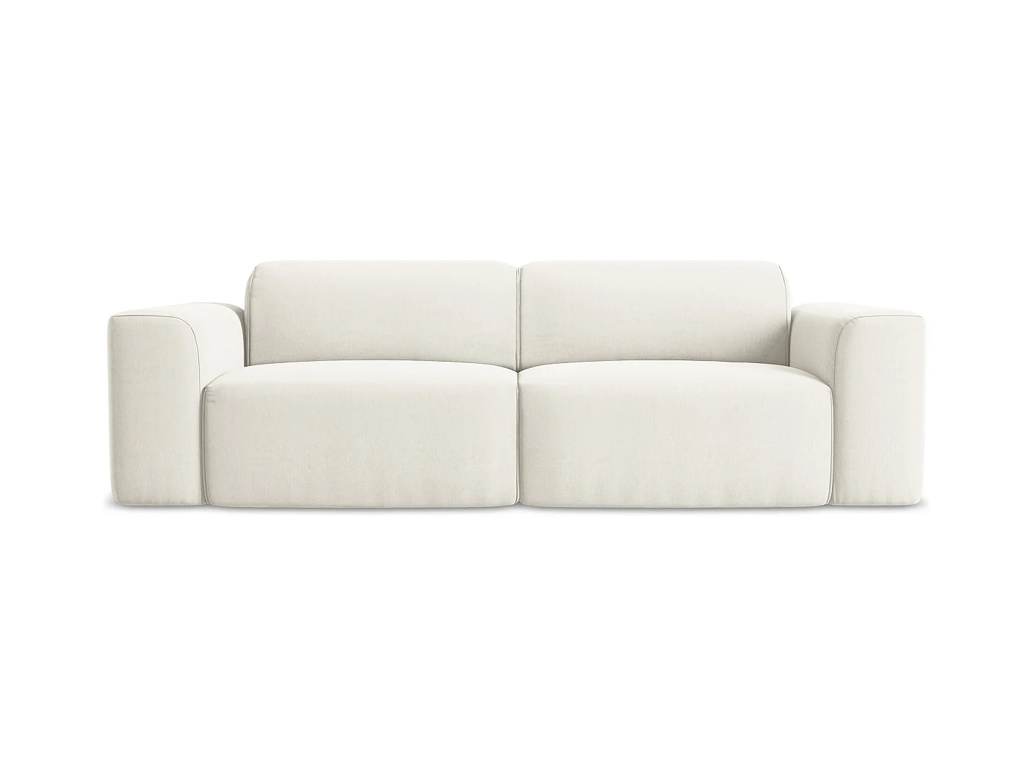 Modulares 3-Sitzer Sofa - - Samt - Hell beige - KELI