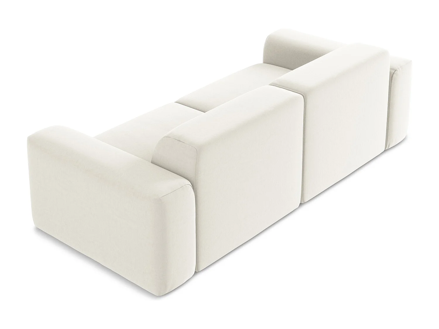 3-osobowa kanapa modułowa - z tkaniny welwetowej - jasny beż - KELI