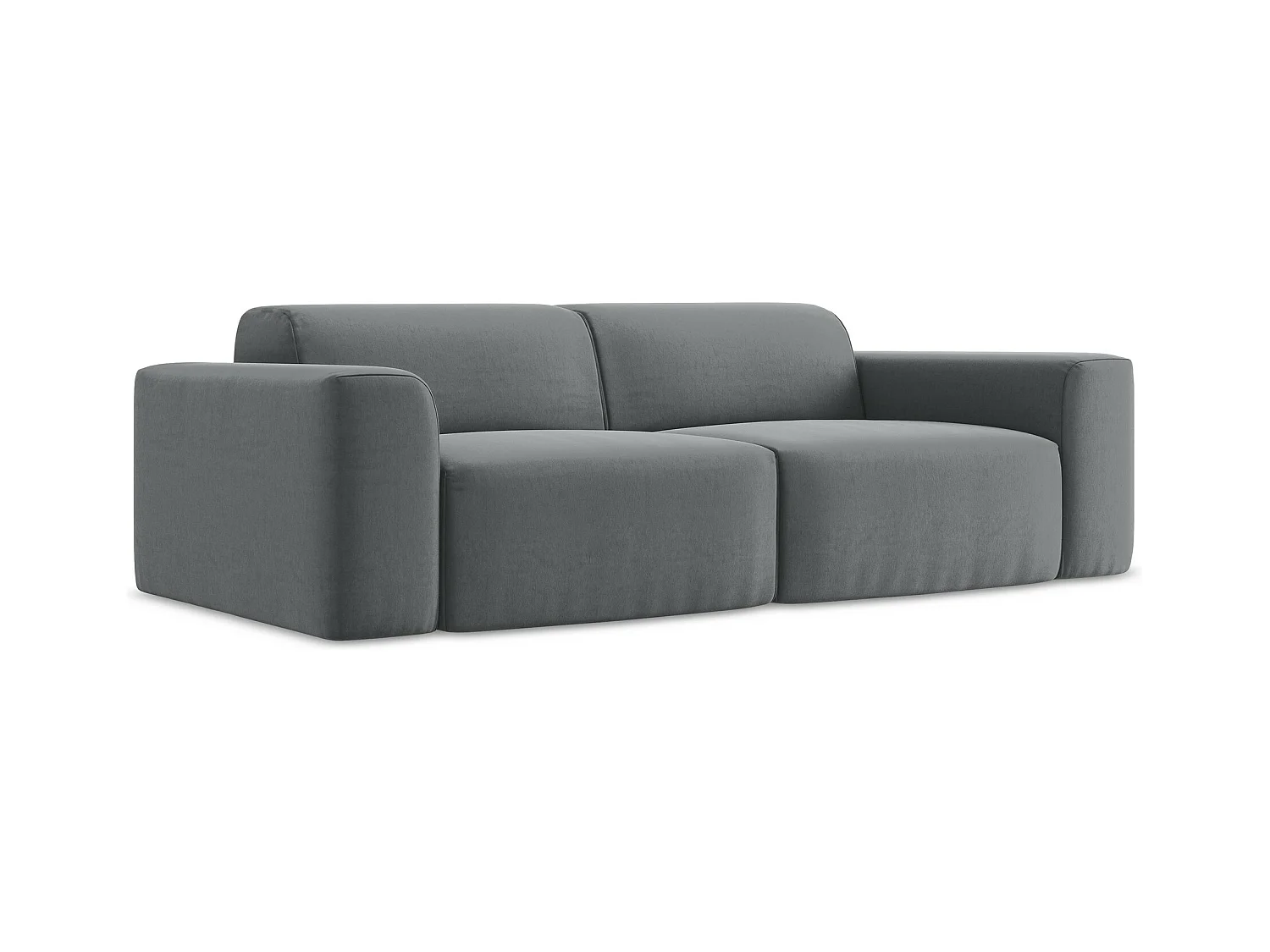 Modulares 3-Sitzer Sofa - - Samt - Stahl - KELI