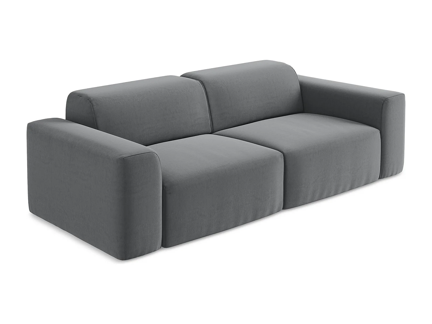 Driezits modulaire bank van staal velours - KELI