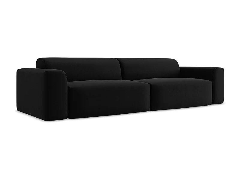 Modulares 4-Sitzer Sofa - - Samt - Schwarz - KELI
