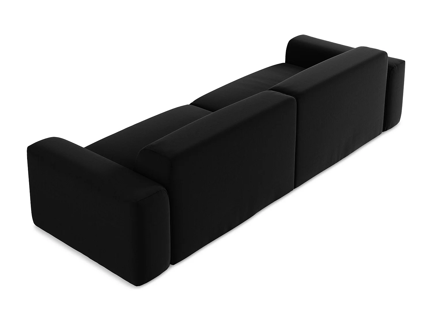 Canapé modulable 4 places en velours - noir - KELI