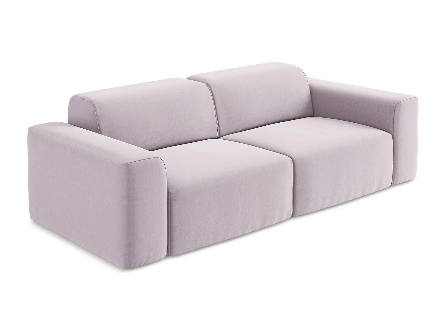 Modułowa sofa 2-osobowa - z tkaniny welwetowej - lawendowy - KELI