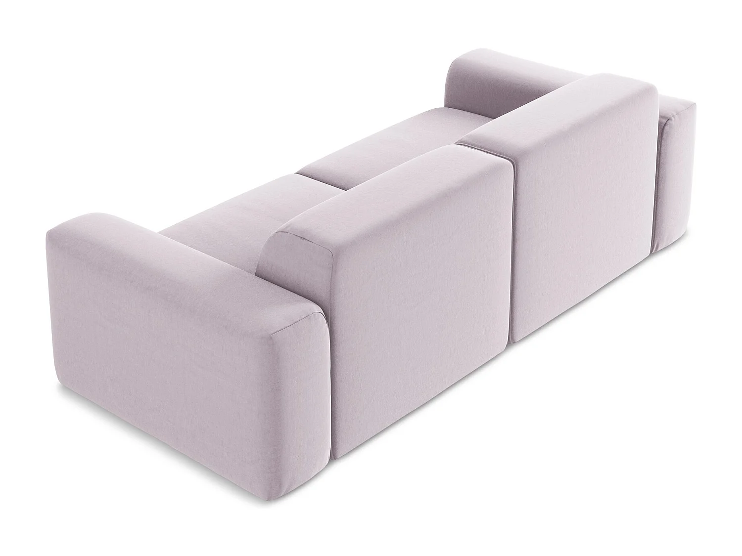 Modułowa sofa 2-osobowa - z tkaniny welwetowej - lawendowy - KELI